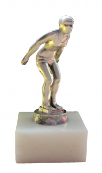 Metallfigur Schwimmerin
